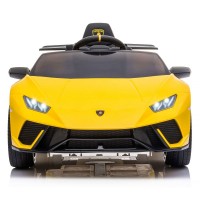 Masinuta electrica Chipolino Lamborghini Huracan Yellow cu scaun din piele ecologica si roti EVA