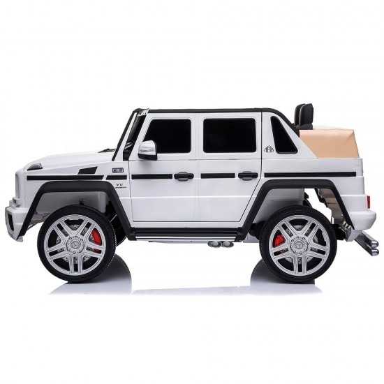 Masinuta electrica Chipolino SUV Mercedes Maybach G650 White cu scaun din piele ecologica si roti EVA