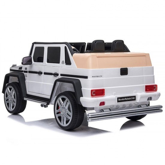 Masinuta electrica Chipolino SUV Mercedes Maybach G650 White cu scaun din piele ecologica si roti EVA