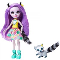 Papusa Enchantimals Mattel Larisa Lemur cu figurina Rinolet