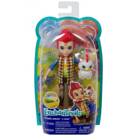 Papusa Enchantimals Mattel Redward Rooster cu figurina Cluck