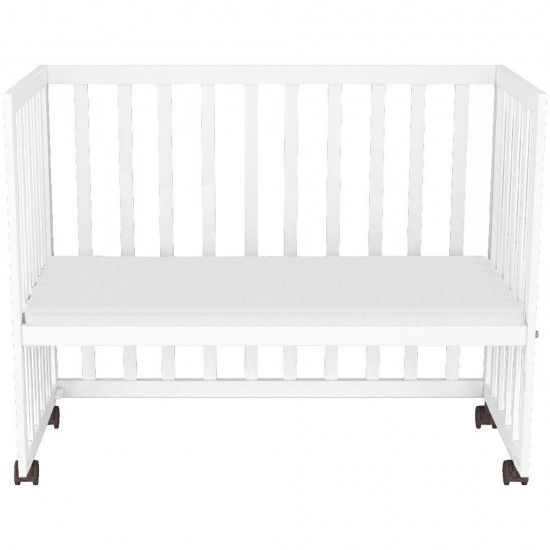 Patut copii din lemn co-sleeper Hubners Matei 94x46 cm alb