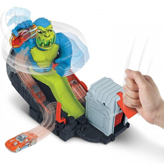 Pista de masini Hot Wheels Mattel Toxic Ape Attack cu masinuta