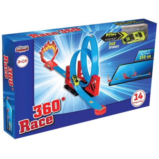 Pista de masini Pilsan Race 360 blue cu masinuta