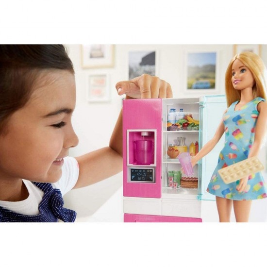 Set de joaca Barbie - Frigider cu papusa si accesorii