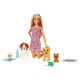 Set Barbie Family - Papusa cu 4 catelusi si accesorii