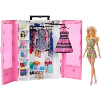 Set de joaca Barbie Fashionistas - Dulapior cu haine si papusa