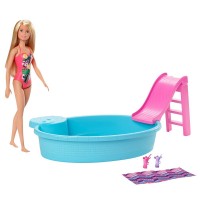 Set de joaca Barbie - Papusa cu piscina