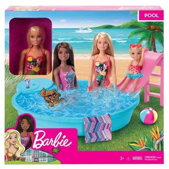 Set de joaca Barbie - Papusa cu piscina Set de joaca Barbie - Papusa cu piscina