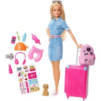 Set de calatorie Barbie - Papusa cu accesorii