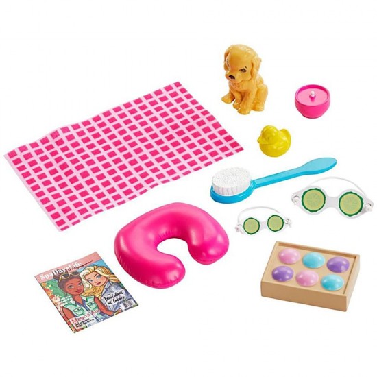 Set papusa Barbie cu figurina si accesorii spa