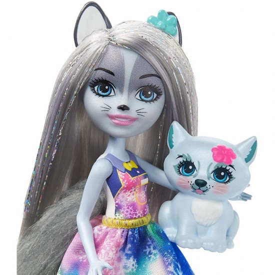 Set Enchantimals Mattel papusa Winsley Wolf, figurina Trooper si accesorii