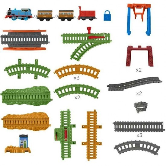 Set Thomas and Friends 3 in 1 cu sina, vagoane si locomotiva motorizata