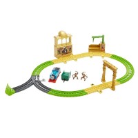 Set trenulet Thomas and Friends Monkey Palace cu sina, vagoane si locomotiva motorizata