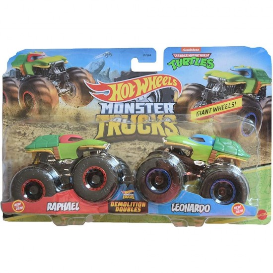 Set Hot Wheels Mattel Monster Trucks Demolition Doubles Raphael vs Leonardo