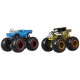 Set Hot Wheels by Mattel Monster Trucks Demolition Doubles Bone Shaker vs Rodger Dodger