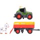 Tractor Simba ABC Fendt Animal Trailer 30 cm cu lumini, sunete, remorca si figurina