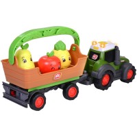 Tractor Simba ABC Freddy Fruit Trailer 30 cm cu lumini, sunete, remorca si figurine