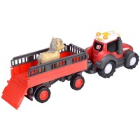 Tractor Simba ABC Massey Ferguson Animal Trailer 30 cm cu lumini, sunete, remorca si figurina