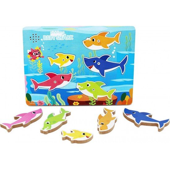 Puzzle din lemn muzical Baby Shark 5 piese