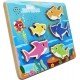 Puzzle din lemn muzical Baby Shark 5 piese