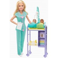 Set de joaca Barbie cu papusa doctor pediatru