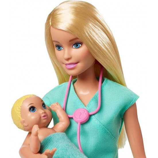 Set de joaca Barbie cu papusa doctor pediatru