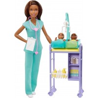 Set Barbie Cariere cu papusa doctor pediatru