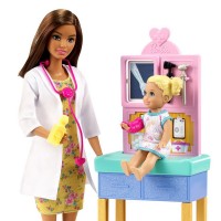 Set Barbie Cariere cu papusa doctor pediatru satena