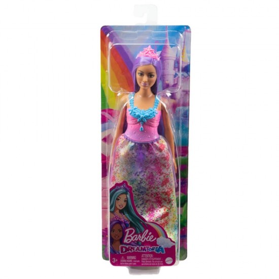 Papusa Barbie Dreamtopia printesa cu par mov