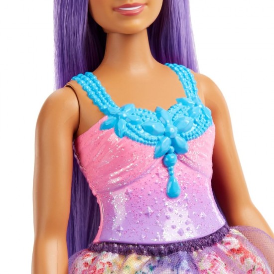 Papusa Barbie Dreamtopia printesa cu par mov