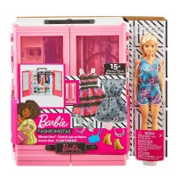 Dulapior cu hainute si papusa Barbie Fashionistas