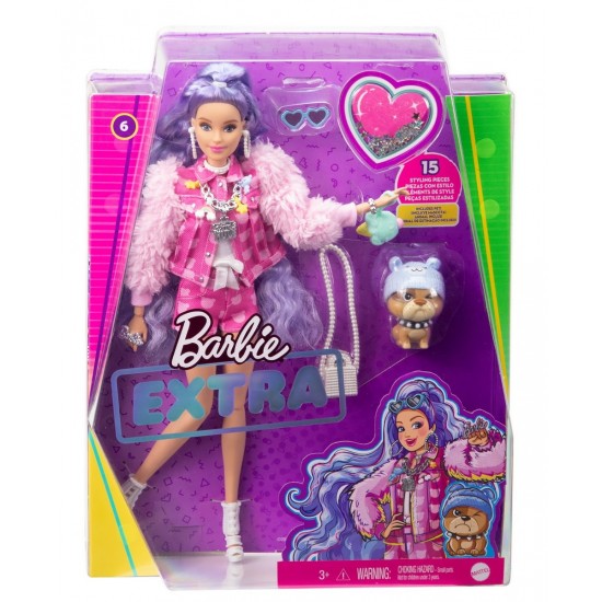 Papusa Barbie Extra Style cu par creponat