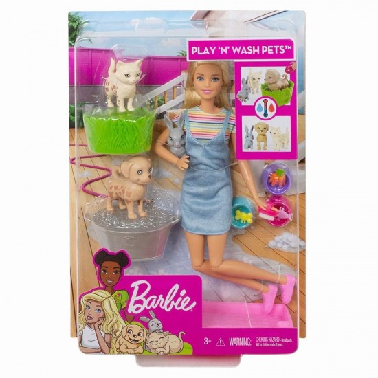 Set de joaca Barbie Family papusa cu animalute