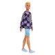 Papusa Barbie baiat Fashionistas blond cu bluza cu imprimeu geometric