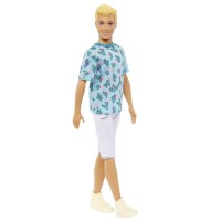 Papusa baiat Barbie Fashionistas blond cu tricou cu imprimeu cu cactusi