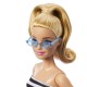 Papusa Barbie Fashionistas blonda cu fustita roz