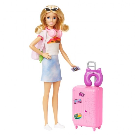 Papusa Barbie cu accesorii voiaj