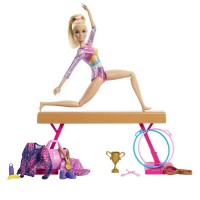 Papusa Barbie You Can Be - Gimnasta blonda cu accesorii