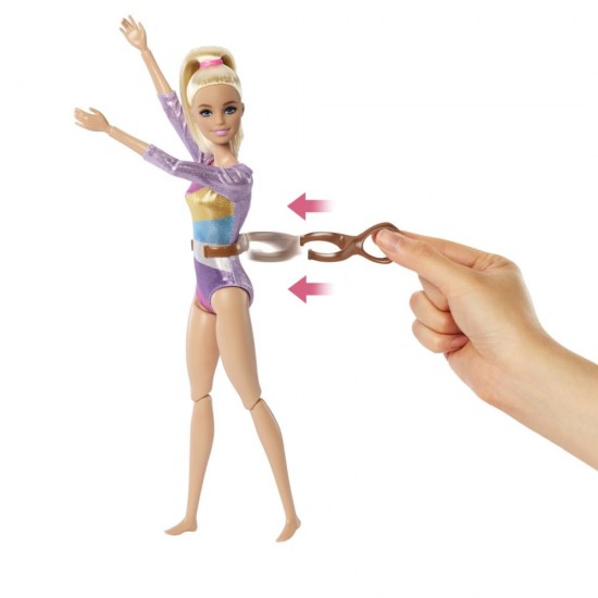 Papusa Barbie You Can Be - Gimnasta blonda cu accesorii