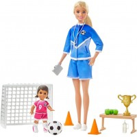 Set papusa blonda Barbie Cariere - Antrenor de fotbal 