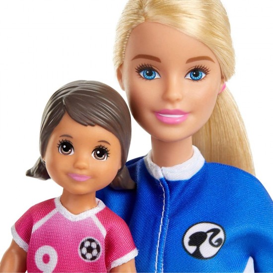 Set papusa blonda Barbie Cariere - Antrenor de fotbal 