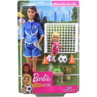 Set papusa bruneta Barbie Cariere - Antrenor de fotbal 