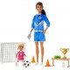 Set papusa bruneta Barbie Cariere - Antrenor de fotbal 