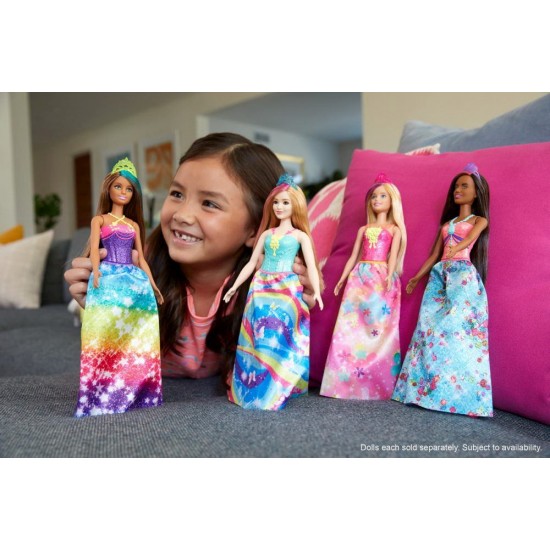 Papusa Barbie Printesa Dreamtopia cu coronita albastra