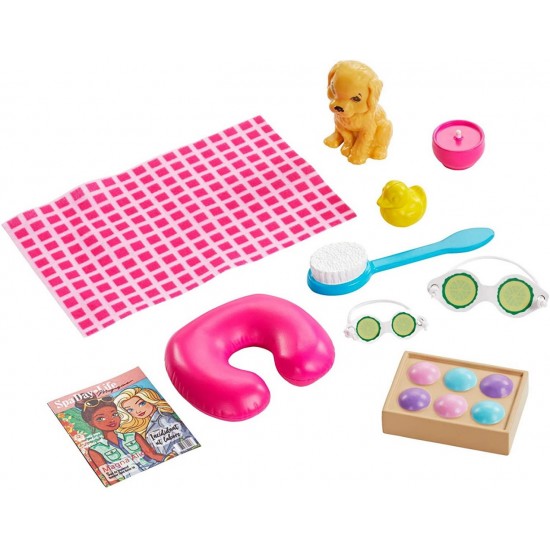 Set de joaca Barbie cu accesorii wellness si spa