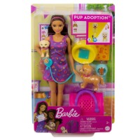 Set de joaca cu papusa Barbie Pup Adoption
