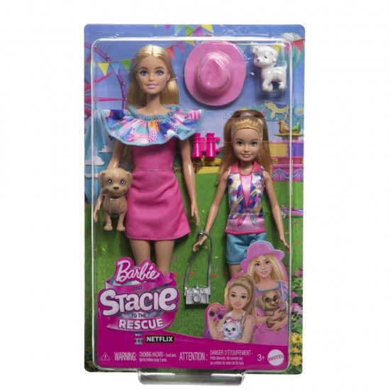 Set papusi Barbie si Stacie cu catelusi