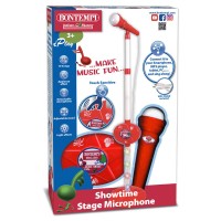 Microfon pentru copii Bontempi cu stativ rosu