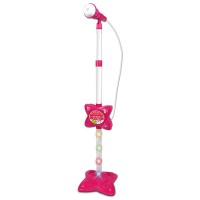 Microfon pentru copii Bontempi cu stativ roz